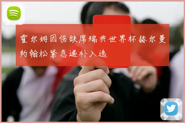 霍尔姆因伤缺席瑞典世界杯赫尔曼约翰松紧急递补入选